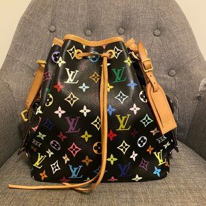 LOUIS VUITTON Monogram Multicolor Petit Noe Black